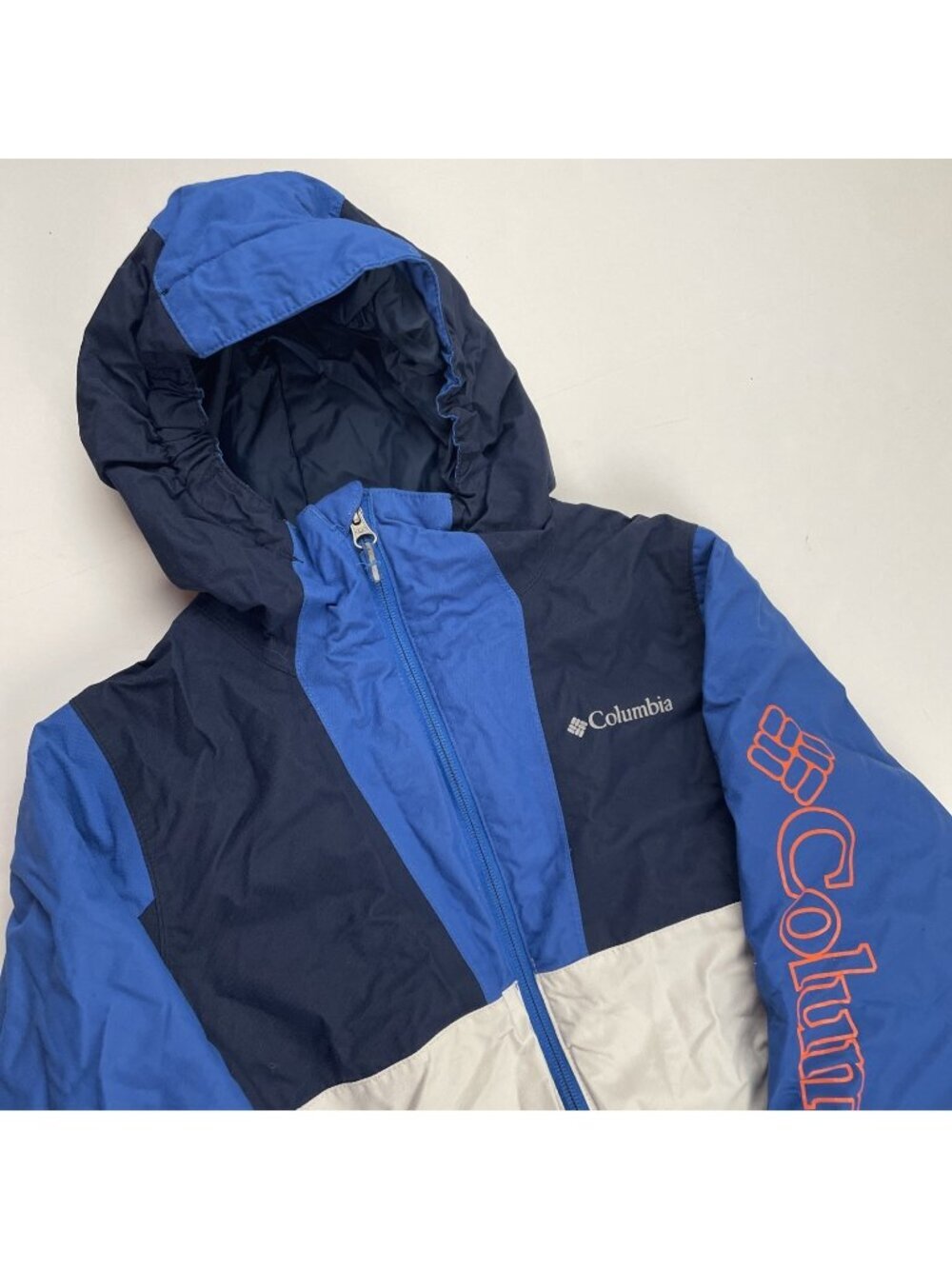 Columbia Omni Tech Jacket Youth S(8) OutGrown Hooded Full Zip Omni Heat Blue